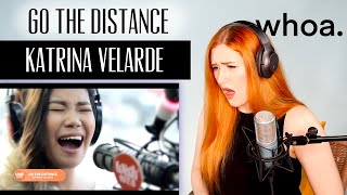 VOICE COACH REACTS  Katrina Velarde GO THE DISTANCE the super intense vocal distance [upl. by Huttan]