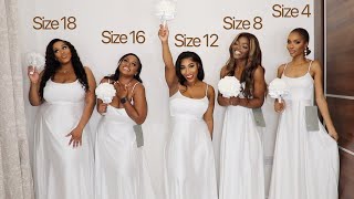 FIVE WOMEN TRY ON SAME AFFORDABLE WEDDING DRESSES  90  150 EACH [upl. by Iduj356]