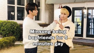 Minsung being boyfriends for 5 minutes gay  Stray kids [upl. by Ahker]