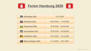 Ferien Hamburg 2020 [upl. by Zipporah172]