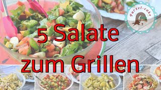 Salate zum Grillen  5 verschieden Salat Ideen als Grillbeilage [upl. by Ardnuasak]