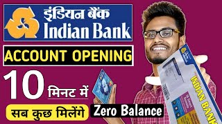 Indian bank zero balance account opening online। सिर्फ 10 मिनट मै। [upl. by Blase]