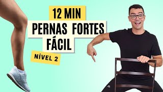 Treino FÁCIL para FORTALECER as PERNAS COXAS e GLÚTEOS  Nível 2  Exercícios para Idosos [upl. by Rentschler]