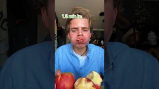 Trying to break the world record for fastest time eating 3 apples🍎👀 [upl. by Suivatna]