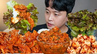 와차밥 🔥🔥통마늘김치 제육볶음 우렁강된장 밥도둑 요리 먹방 Garlic Kimchi amp Spicy Stirfried Pork ASMR MUKBANG EATING SHOW [upl. by Nnylatsyrc]