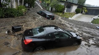 Historic storm sends debris through LAs Hollywood Hills and leaves 11 million without power [upl. by Feilak660]