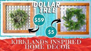 DIY DOLLAR TREE High End Dupe  KIRKLANDs Wood Frame Wreath Home Decor  Look For Less  Metal Look [upl. by Aleet]