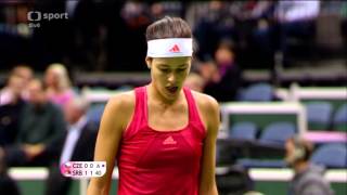 Petra Kvitová vs Ana Ivanovic Fed Cup 2012 Česko  Srbsko [upl. by Arammat155]