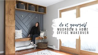 DIY Mudroom amp Home Office Makeover For My Dad [upl. by Hacceber]