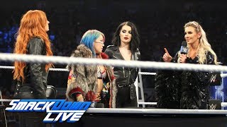 Becky Lynch Charlotte Flair amp Asuka make their TLC Match official SmackDown LIVE Dec 4 2018 [upl. by Rainah]