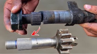 How to Effectively Repair Broken Steering Shaft Teeth and Make New Tooth  Rebuild Steering Shaft [upl. by Bonnie]