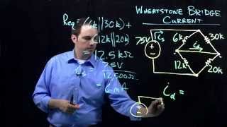 Circuits I Example with Wheatstone Bridge Unbalanced [upl. by Maleki]