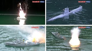 UBOAT SUBMARINE CONVOY ATTACK WARSHIP HUNT amp DEPTH CHARGE EXPLOSIONS UltraHD and 4K [upl. by Norval]