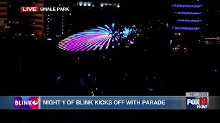 Night 1 of BLINK kicks off with parade and drone show [upl. by Sheply]