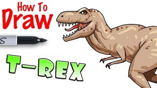 How to Draw a TRex Dinosaur [upl. by Geanine]