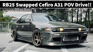 RB25 Swapped Cefiro A31 POV Drive Turbo Sounds EP 3 [upl. by Akiv]