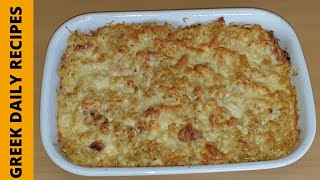 Σουφλέ ζυμαρικών με διάφορα τυριά  Pasta soufflé with various cheeses Greek daily recipes [upl. by Naelcm]