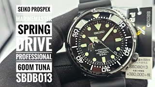 Seiko Prospex Marinemaster Spring Drive Professional 600m Tuna SBDB013 [upl. by Yeldnarb622]