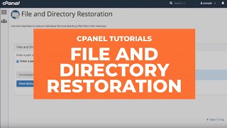 WHM Tutorials  File and Directory Restoration [upl. by Kaenel630]