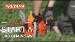 How to Start A Chainsaw  Proyama [upl. by Kellyn]