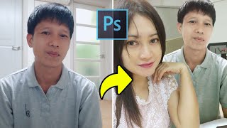 Cara Menggabungkan 2 Foto Menjadi 1 Foto  Photoshop Tutorial [upl. by Esta619]