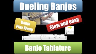 Dueling Banjos  Banjo Tabs  Slow and easy [upl. by Ecitsuj]