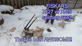 Fiskars X27 or X25 splitting axe [upl. by Khanna]