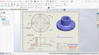 Half Section View in SolidWorks Drawing [upl. by Torey]