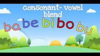 Blending consonant and vowel sounds  ba be bi bo bu  English PhonicsLesson 1 [upl. by Essile]