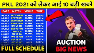 Pro Kabaddi  10 Big Updates on PKL 2021  Full Schedule Auction Update amp More [upl. by Yorker659]