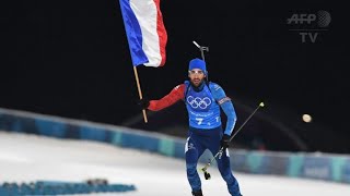 JO2018 Fourcade devient le Français le plus titré [upl. by Proudlove724]