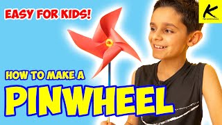 How to Make a PINWHEEL  Easy for Kids [upl. by Asiluy]