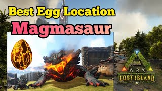 Best Magmasaur Egg Location and How To Raise  ARK Lost Island [upl. by Hiamerej]