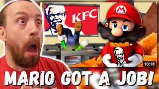 MARIO GOT A JOB SMG4 Mario Works At KFC FIRST REACTION [upl. by Damian575]