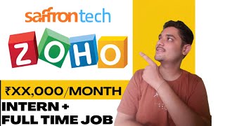 Saffron AI Internship Opportunity For Fresher  Zoho Hirng Engineering Graduate  Apply Now [upl. by Nosro944]