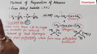 Methods of Preparation Of Alkene  Class 11 Chemistry Chapter 13 Hydrocarbons NCERT CBSE [upl. by Ahsema]