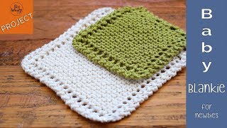 How to knit a Baby Blanket for Beginners step by step  So Woolly [upl. by Lsil]