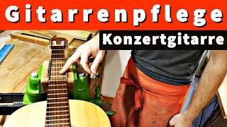 Gitarrenpflege beim Saitenwechsel der Konzertgitarre  Tipps und Tricks vom Gitarrenbauer [upl. by Acino]