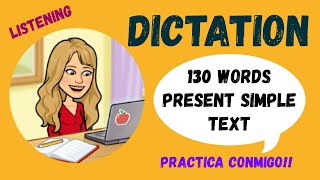 📝DICTADO en INGLÉS  130 WORDS  Present Simple TEXT LISTENING elementary level🎧 [upl. by Hsemin]