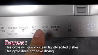 LG Dishwashers Cycles amp Options [upl. by Aryhs136]