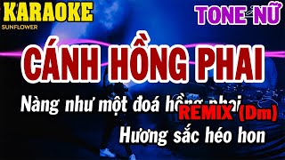 Karaoke Cánh Hồng Phai Remix Tone Nữ Dm  84 [upl. by Eedebez671]