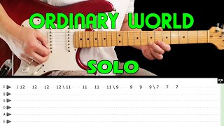 ORDINARY WORLD  Guitar lesson  Intro solo amp main solo with tabs  Duran Duran [upl. by Eetnuahs]