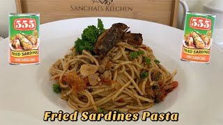 SARDINES PASTA  FRIED SARDINES PASTA  Sanchais Kitchen [upl. by Tharp]