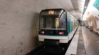 MF88  Arrêt à la station Danube sur la ligne 7bis du métro parisien [upl. by Ocana]