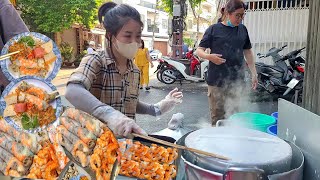 Amazing Vietnamese Street Food Most Famous Place for Steamed Rice Rolls with Shrimp amp Meat [upl. by Herrera719]