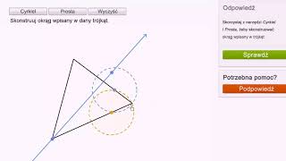 Konstrukcje geometryczne okrąg wpisany w trójkąt [upl. by Swetiana]