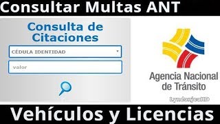 Consultar citaciones y multas de transito ANT Ecuador  Puntos de Licencia [upl. by Llenehs934]