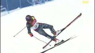 Bode Miller hits the gate Torino 2006 Super Gigant [upl. by Steven]