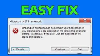 How to Fix the ‘Unhandled Exception Has Occurred’ Error In Windows 11 Tutorial [upl. by Bonny]