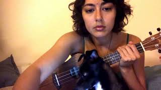 Skinny Love  Birdy  Bon Iver ukulele cover with chords amp lyrics [upl. by Estel260]